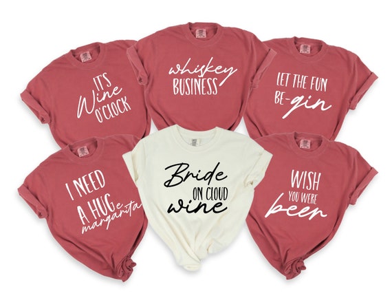 Comfort Colors Custom Bachelorette Party Matching Shirts, Comfort Colors Personalized Wine Bachelorette Shirts, Luxury Bridal Party