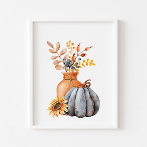 Hallo Herbst Kürbis Druck - Herbst Dekor Wand Drucke - Halloween Herbst Wohn Dekor - Aquarell Kürbis Wand Poster - Herbst Haus Kunst