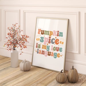 Kürbis Gewürz Druck - Herbst Dekor Wand Drucke - Halloween Herbst Wohn Dekor - Aquarell Kürbis Wand Poster - Herbst Haus Kunst - Halloween