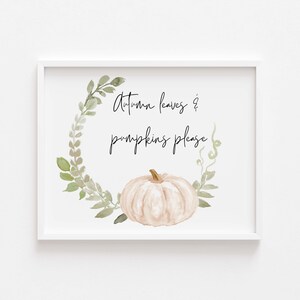 Herbst Blätter & Kürbisse bitte - Herbst Dekor Wanddrucke - Halloween Herbst Wohn Dekor - Aquarell Kürbis Wand Poster - Herbst Haus Kunst