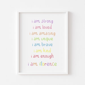 Personalised Kids Affirmations Print - Kids Playroom Prints - Kids Bedroom Decor - Girls Bedroom Prints - Playroom Decor - Kids Room Art