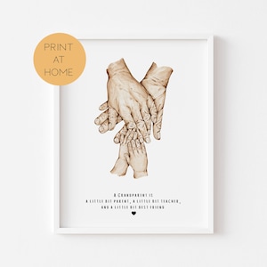 Family Hands Print For Grandparents - Print At Home Gift Ideas For Grandma & Grandad, Unique Gifts For Nana, Grandad Gift Ideas For Them