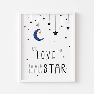 Twinkle Twinkle Little Star Print - Kids Playroom Prints - Kids Bedroom Decor - Girls Bedroom Prints - Playroom Decor - Kids Room Art