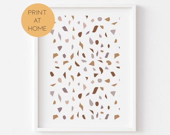 Terrazzo Wall Print -  Abstract Geometric Living Room Print Poster, Home Decor Print, Print At Home Boho Wall Prints - Digital Download