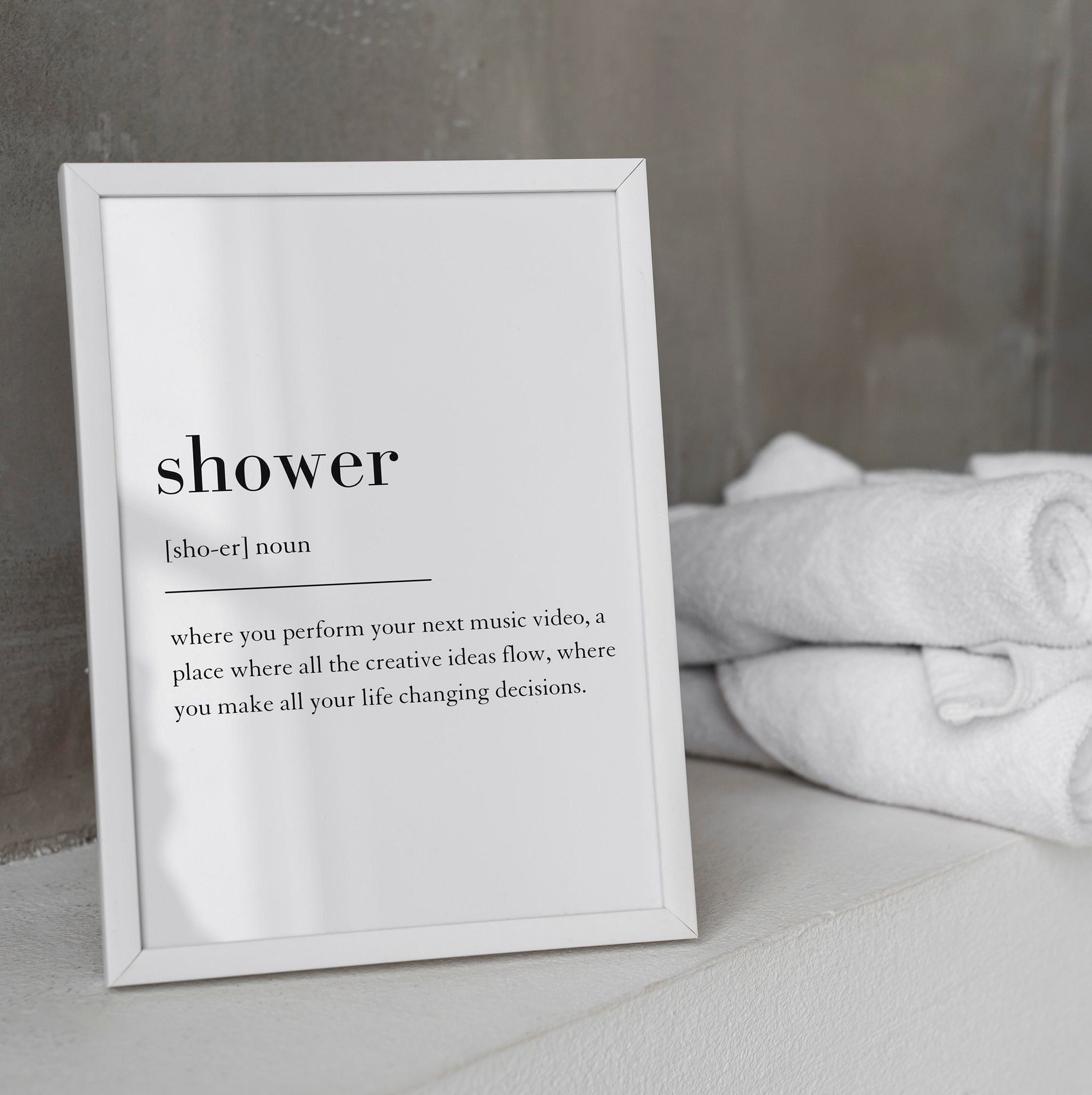 Shower Definition Print Funny Bathroom Prints Bathroom Etsy UK