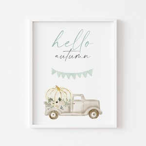 Hallo Herbst Kürbis Druck - Herbst Dekor Wand Drucke - Halloween Herbst Wohn Dekor - Aquarell Kürbis Wand Poster - Herbst Haus Kunst