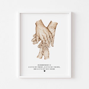 Family Hands Print For Grandparents - Christmas Gift Ideas For Grandma & Grandad, Unique Gifts For Nana, Grandad Gift Ideas For Them