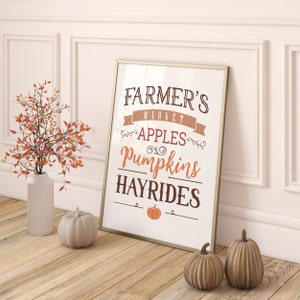 Kürbis Markt Druck - Herbst Dekor Wand Drucke - Halloween Herbst Wohn Dekor - Aquarell Kürbis Wand Poster - Herbst Haus Kunst