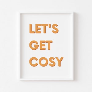 Let's get Cozy Print - Niedliche Herbst Dekor Wand Poster - Halloween Herbst Wohn Dekor - Aquarell Kürbis Wand Poster - Herbst Haus Kunst