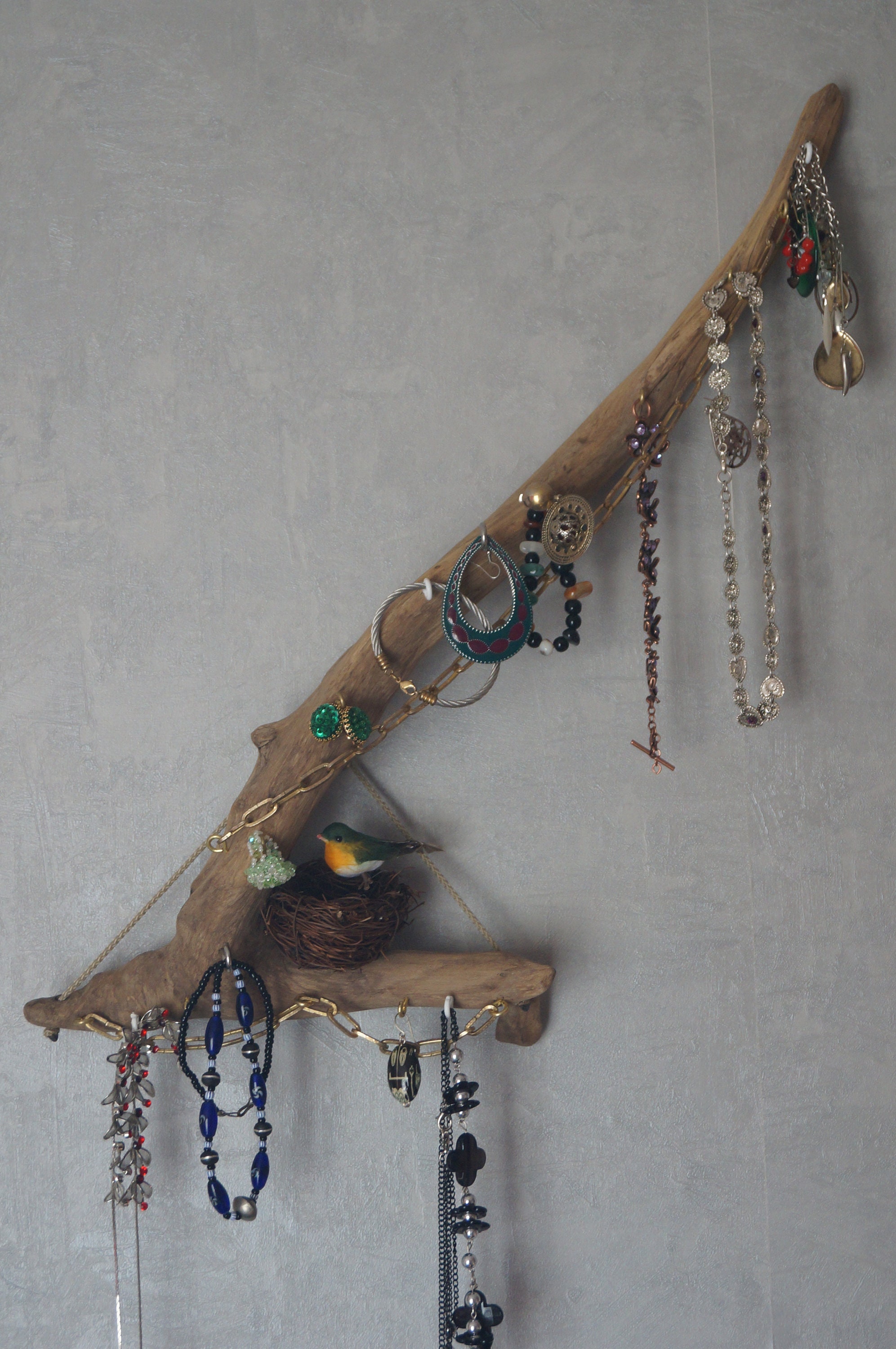 Porte Bijoux Décoratif en Bois Flotté