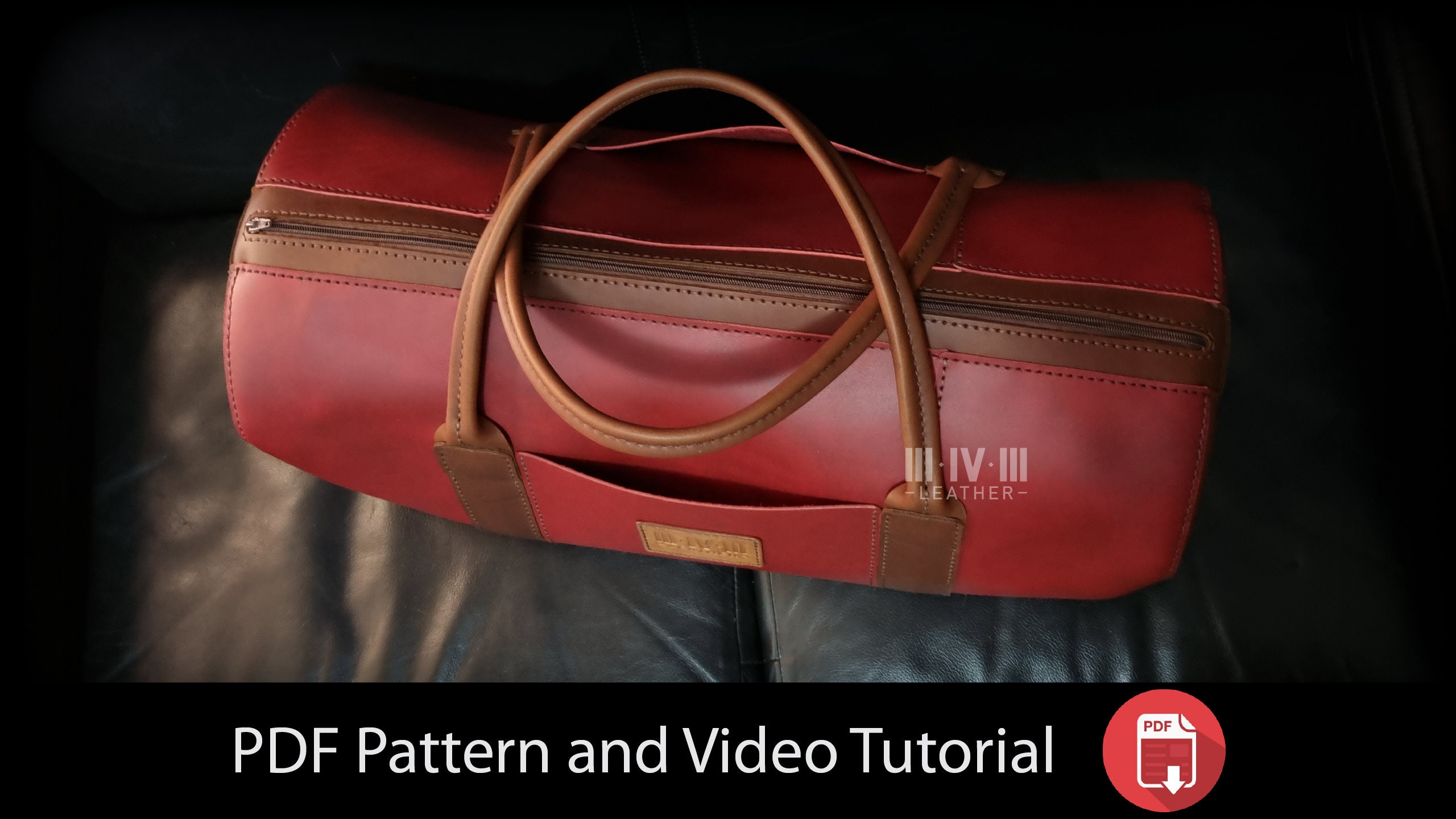 Leather Travel Bag Pattern PDF Pattern for Leather Leather Pattern