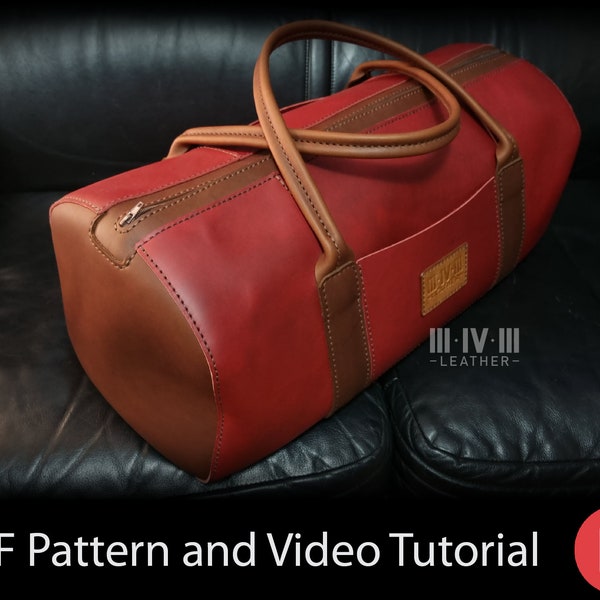 Leather Travel Bag Pattern - PDF Pattern for Leather - Leather Pattern