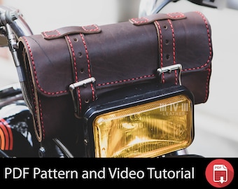 Leather Tool Roll Pattern - Tool Roll for Bikes - PDF Pattern for Leather - Leather Pattern