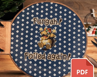Fungah! Foiled Again! Super Mario RPG Cross Stitch Pattern PDF
