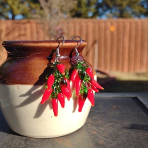 Batch of Chili pepper earrings