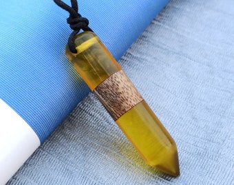 Resin Pendant~ Wood Resin Pendant Necklace/ Fancy-wood Resin Necklace/ Handmade Resin Pendant/ Fancy Jewelry~ Gift For Birthday