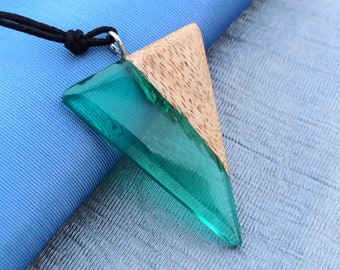 Resin Pendant~ Wood Resin Pendant Necklace/ Fancy-wood Resin Necklace/ Handmade Resin Pendant/ Fancy Jewelry~ Gift For Birthday