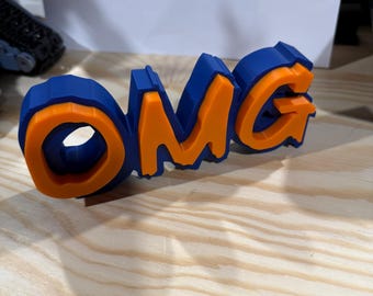 Mets OMG Desk Sign - 3D Printed in Blue and Orange - Perfect Fan Gift or Office Decor