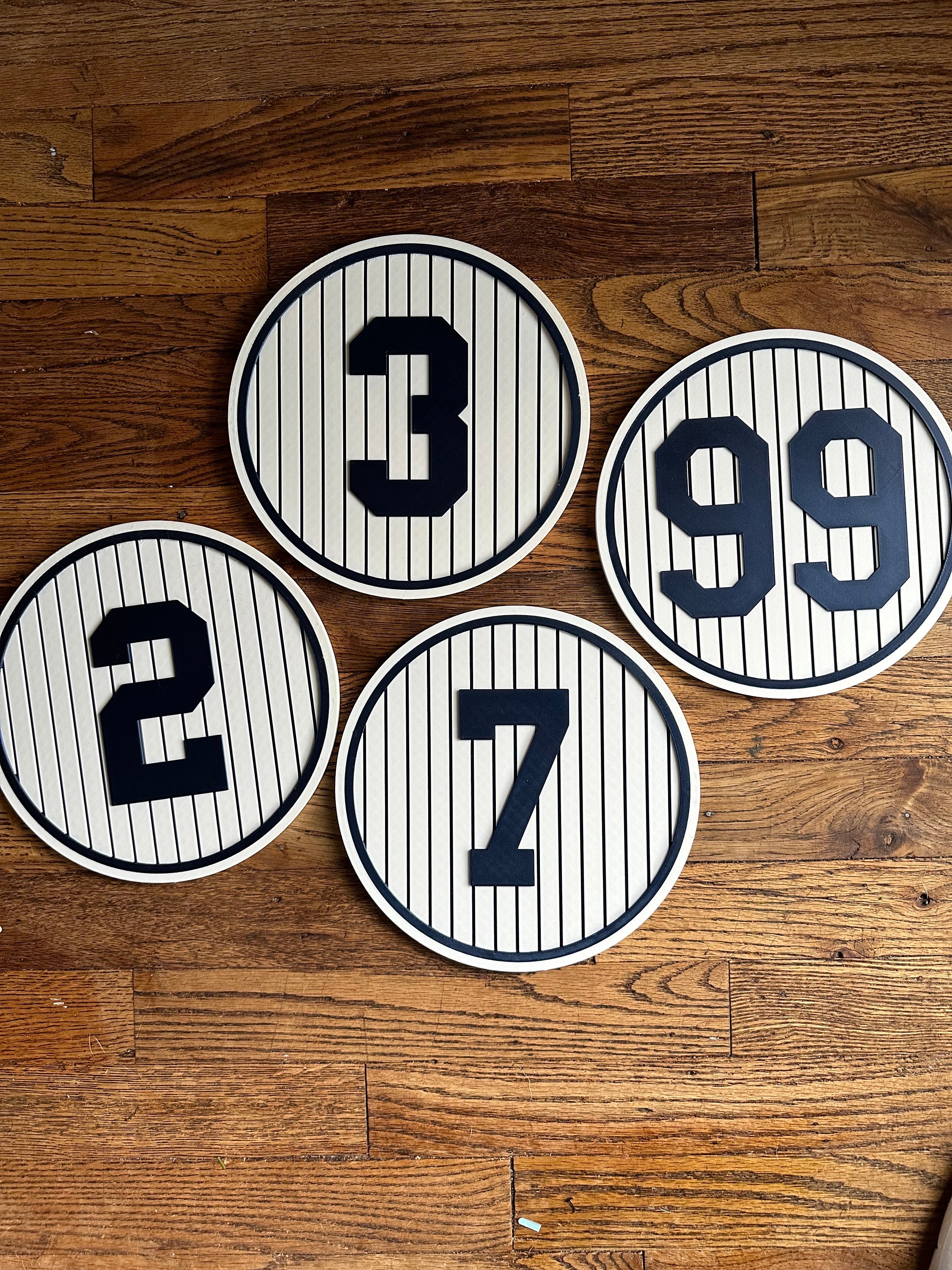 New York Retired Numbers Set | 24 Individual 3-inch Blue Circle Stickers