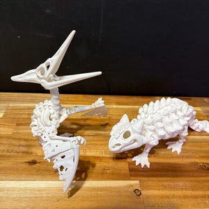 3D Printed Flexi Factory Skeleton Dinosaurs – T-Rex, Pteranodon, Ankylosaurus – Articulated & Poseable