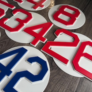 Retired/Active Boston Red Sox Number Plaques Ortiz | Fisk | Martinez