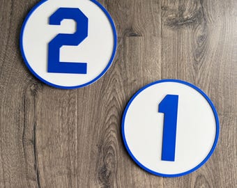 Los Angeles Baseball Number Wall Plaque | Retired & Active Numbers | 3D Printed Decor