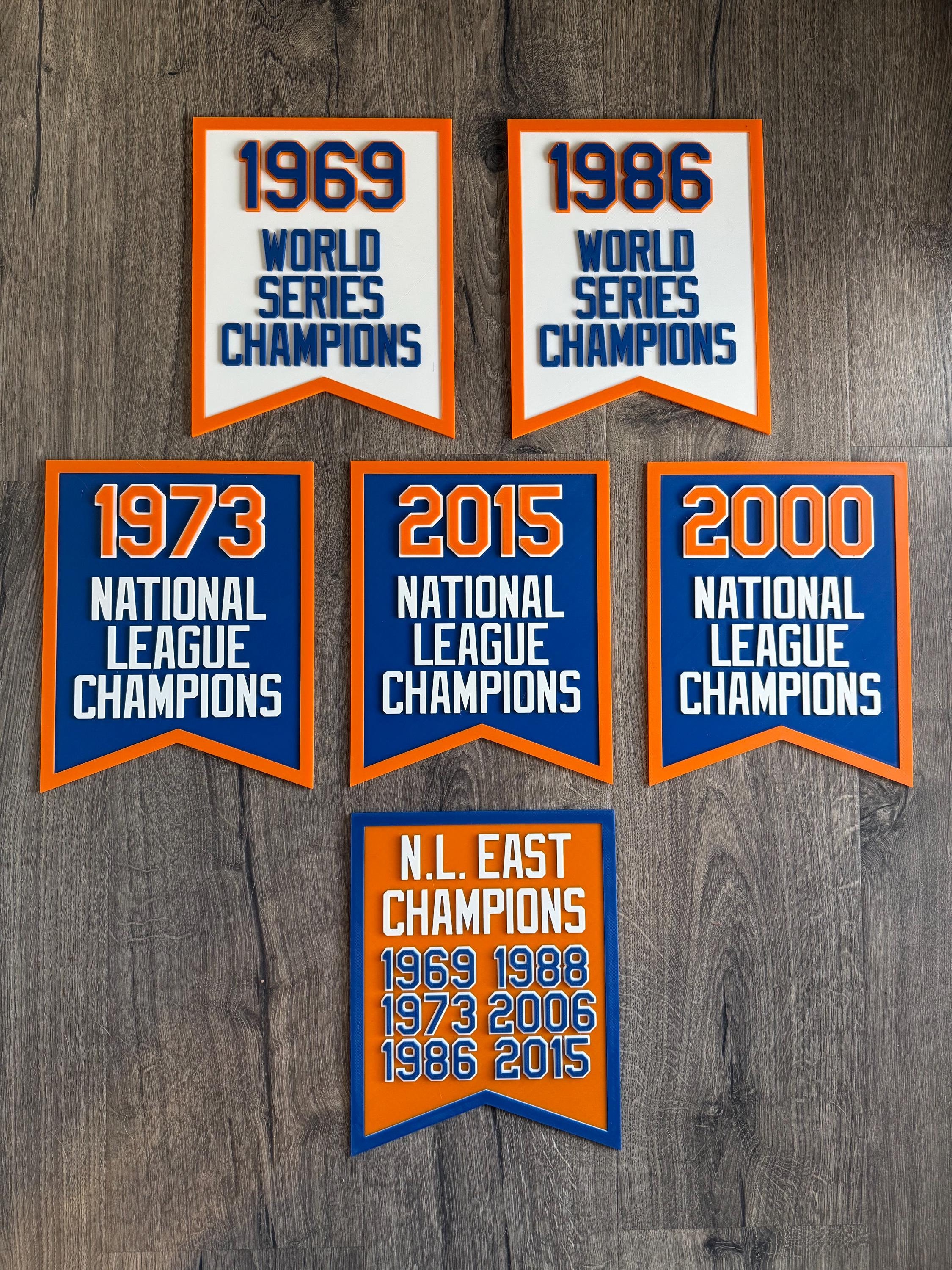 New York Baseball Championship Banner Set | 3D Printed Stadium
