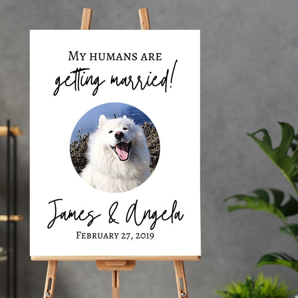 PETLOVE | My Humans Are Getting Married Wedding Poster, Dog Cat Pet Sign Event Decor, Elegant modern minimalist digital | Events by Sonya