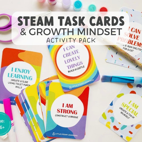 STEM Challenge Activity | Affirmations kids (3-6yrs) | Printable • Preschool • Kindergarten • First Grade | Homeschooling | STEM Learning