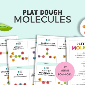 Molécules PlayDoh | Imprimables scientifiques | Programme d'enseignement à domicile | Activité STEM pour les enfants | Téléchargement numérique instantané | Ressources d'apprentissage pour les enfants