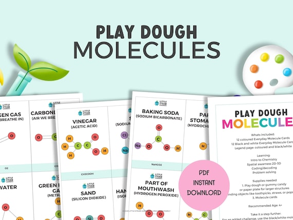 PlayDoh Molecules | Science Printables | Homeschool Curriculum | STEM Activity for Kids | Instant Digital Download | Learning Resources Kids