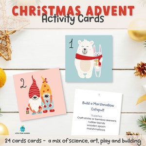 DIGITAL DOWNLOAD | Printable Christmas Activity Cards | Family Kids Advent Activities | Advent Calendar Activities | Kids Toddler Homeschool