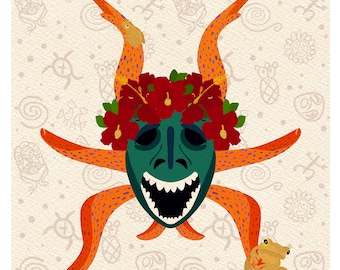Vejigante Mask Puerto Rico Print