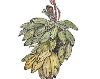 Plátano watercolor postcard print