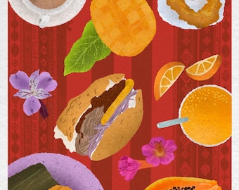 Perú Peruvian  Breakfast Print