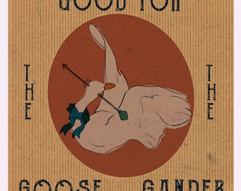 Goose and Gander Art Print, Uncoated Cardstock (8x8)