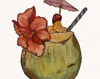 Coco Coconut Postcard Print