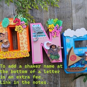 7&quot; Moana 3D Letter Number Birthday Decorations, Hawaiian Luau, Baby Princess Party Supplies, Disney Inspired, Moana, Celebration, Tropical