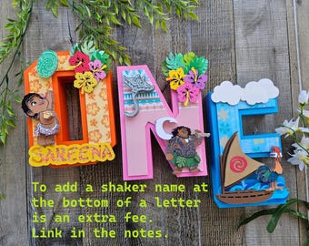 Moana Birthday Party Decor: 3D Hawaiian Luau Letters, 7" Cardstock