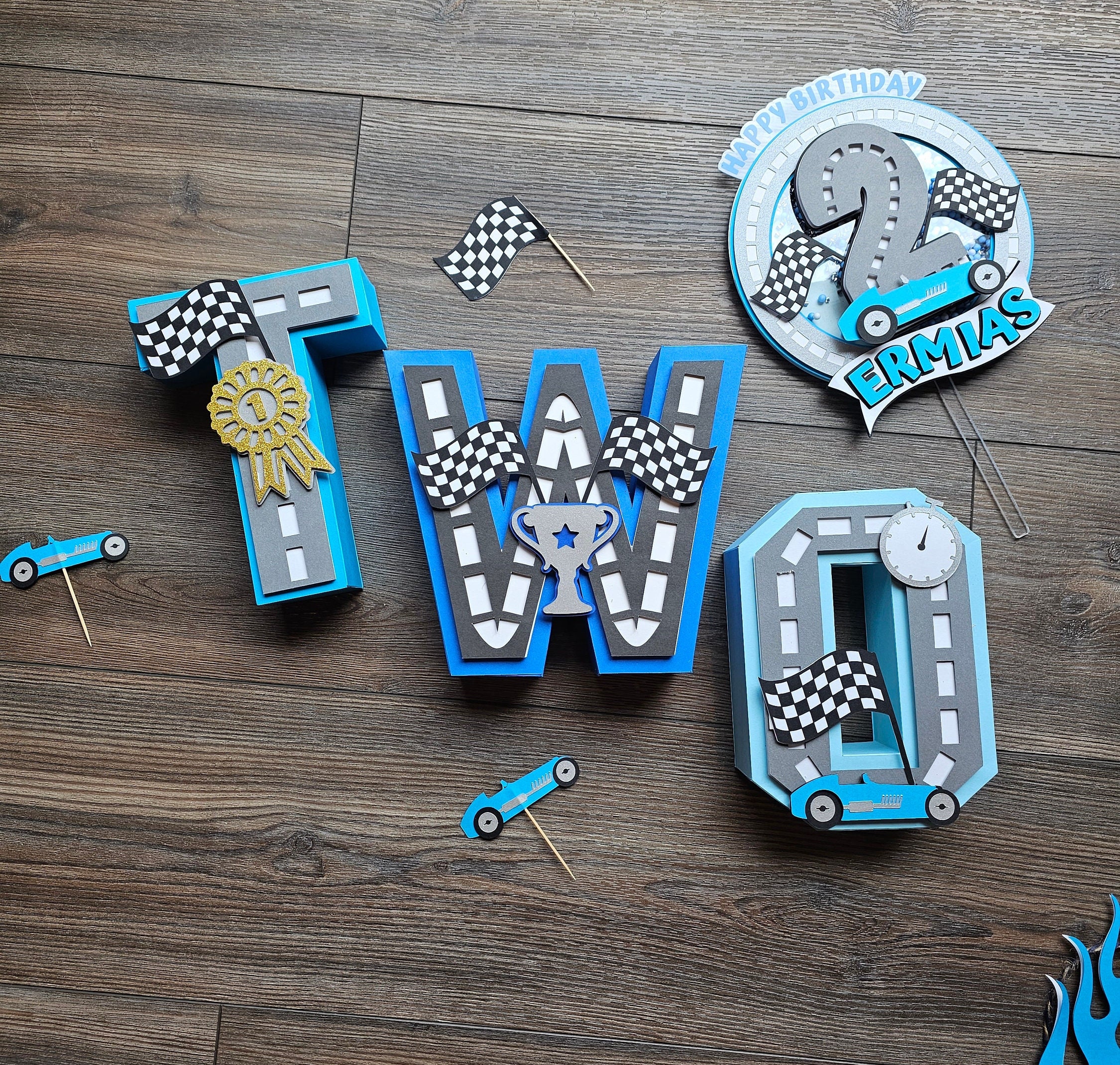 Race Car Party Decor, 7" 3D Cardstock Letters, Vintage - Etsy