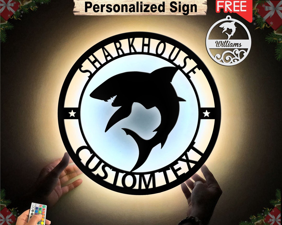 Custom Shark Metal Wall Art Personalized Ocean Decor, Unique Gift for