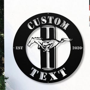 Personalized Garage Sign, Custom Workshop Gift, Mustang Wall Art, Car Wall Art, Mustang Garage, Custom Garage Sign, Father&#39;s Day Gift