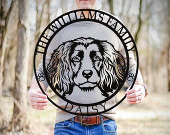 Boykin Spaniel Metal Name Sign, Boykin Dog House Decor, Custom Dog Sign, Front Door Welcome Sign, Family Name Sign, Dog Lover Gift