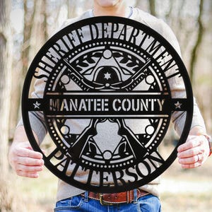 Custom Sheriff Name Sign, Deputy Gift, Trooper Art, Officer Gifts, Marshal, Personalized Steel Metal Sign, Custom Name Police Gift, 5 stars