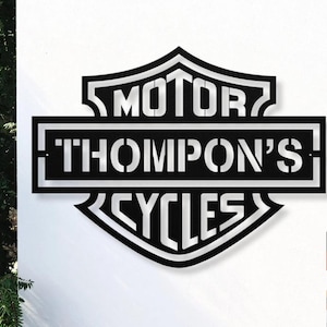 Custom Motorcycle Metal Sign, Harley Metal Sign, Motorcycle Wall Art, Chopper Metal Sign, Personalized Metal Sign, Fathers Day Gift