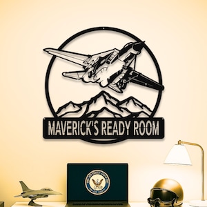 Metal Fighter Jet Wall Art, F14 Airplane Decor, Super Hornet, Navy Pilot Name Sign, Aviation Decor Military Decor Naval Aircraft Art 14 Gift