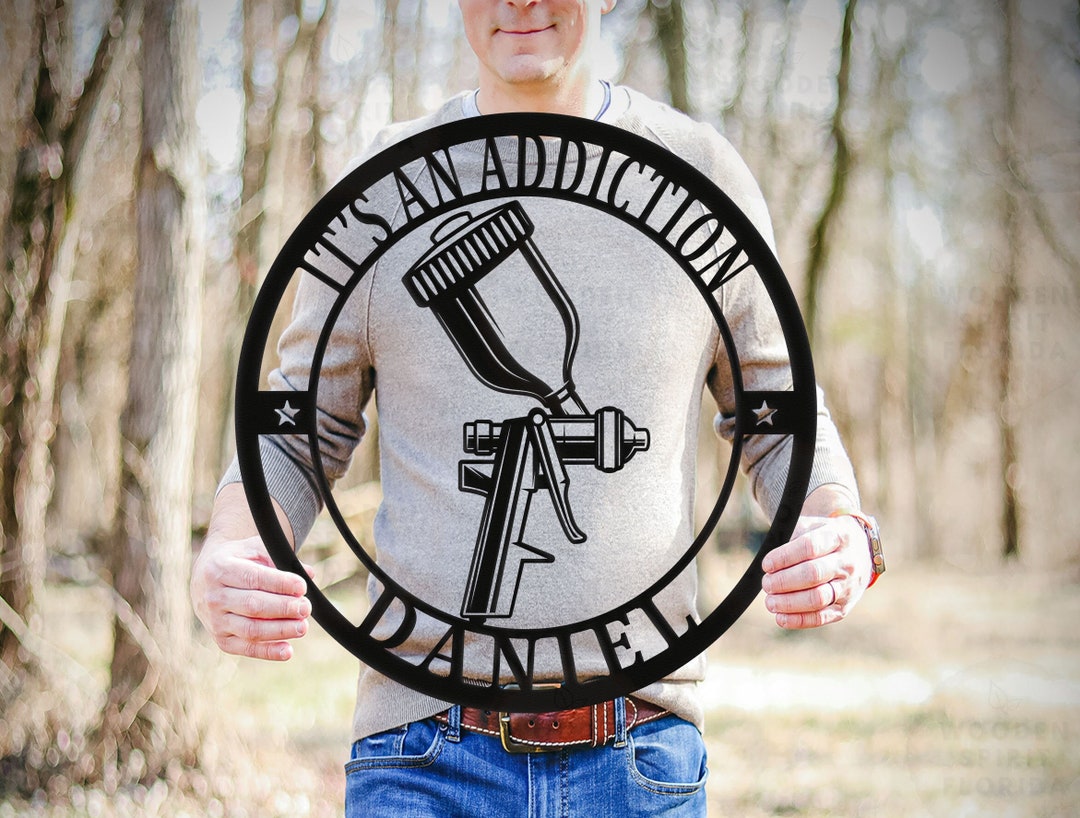 Custom Car Body Shop Wall Art Painter Metal Decor, Personalized Garage