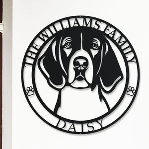 American Foxhound Metal Name Sign: Custom Dog Memorial Decor