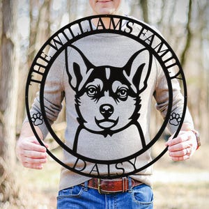 Personalized Puffin Dog Sign - Custom Lundehund Decor - Norwegian Lundehund Metal Dog Name Sign - Puffin Dog Birthday Gift for Dog Families