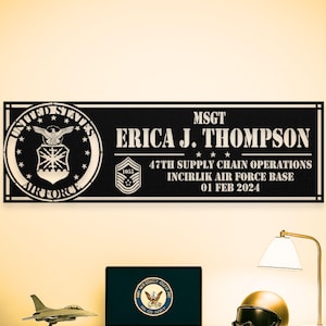 Usaf Promotion Gift, Custom Air Force Plaque, Personalized USAF Gift for Military Graduation, Metal Airforce Name Sign, Airman Gifts for Him